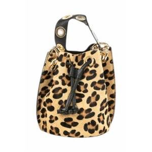 NEW GERMAN FUENTES women's cowhide bucket bag in leopard